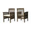 Paire de chaises de patio en bois, 2 pièces avec coussins gris et crème -, chaises d'extérieur, style eau pour-1989502161
