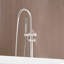 Robinet de baignoire à pattes surélevées à poignée double à haut débit avec douche à main-61533760