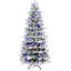 Sapin de Noël artificiel floqué d'hiver, préilluminé, 9 réglages d'éclairage à DEL double, PE en PVC, support en métal, décoration intérieure pour Noël et le Nouvel An