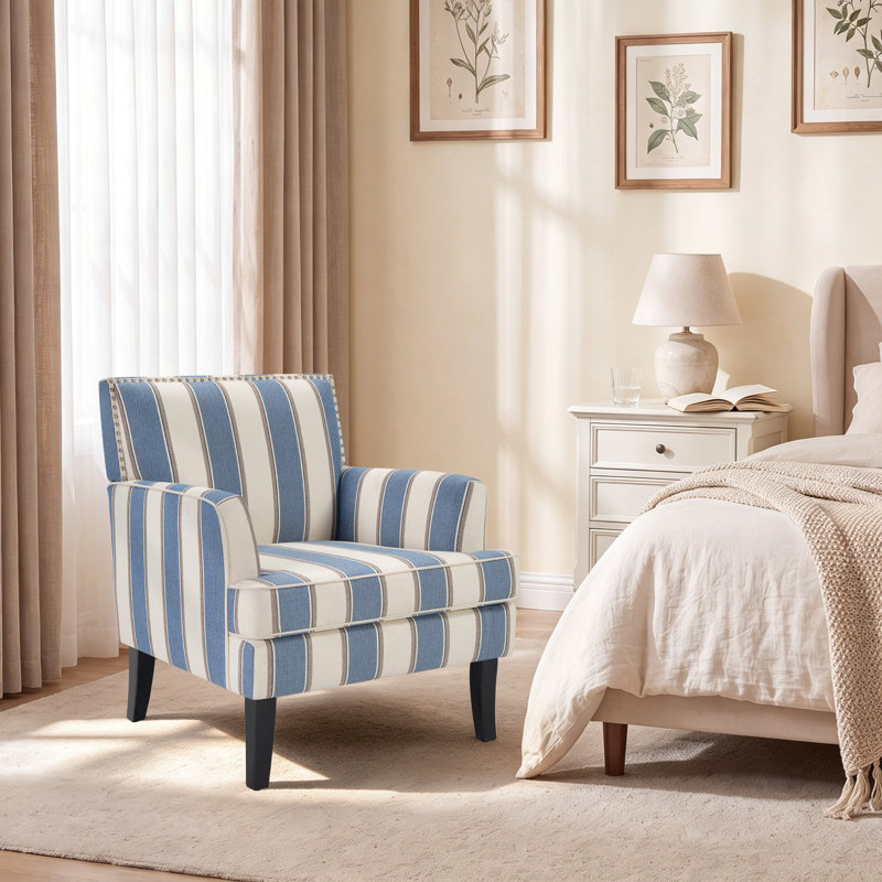 Chaise d'appoint Kandyn, Blue/White Polyester