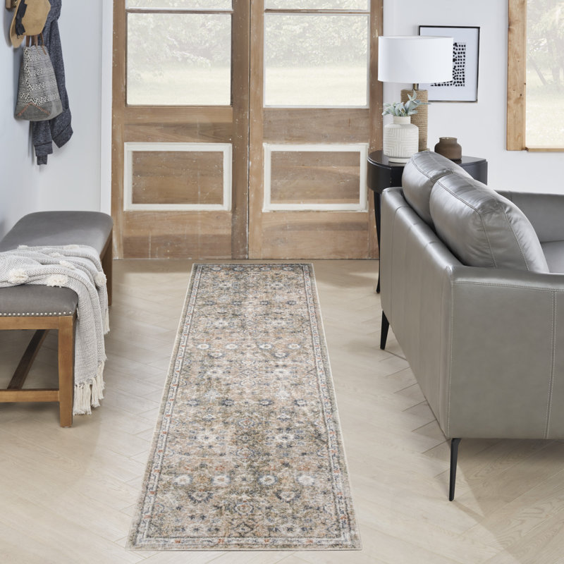 Tapis taupe Nourison Astra, Tapis de couloir 2 pi 2 po x 8 pi