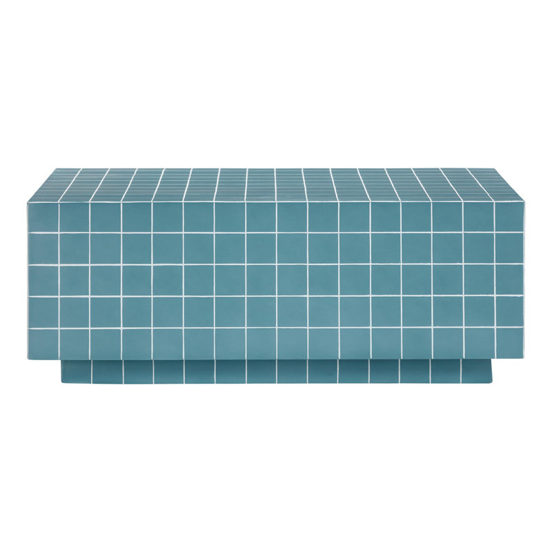 Blue Rectangular Tile Indoor/Outdoor Coffee Table