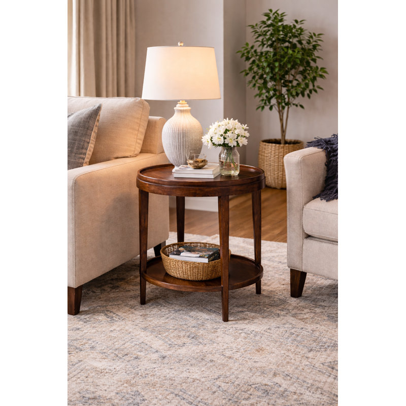 Liz Round Side Table - Small, Rabbit, 27" H x 27" W x 27" D