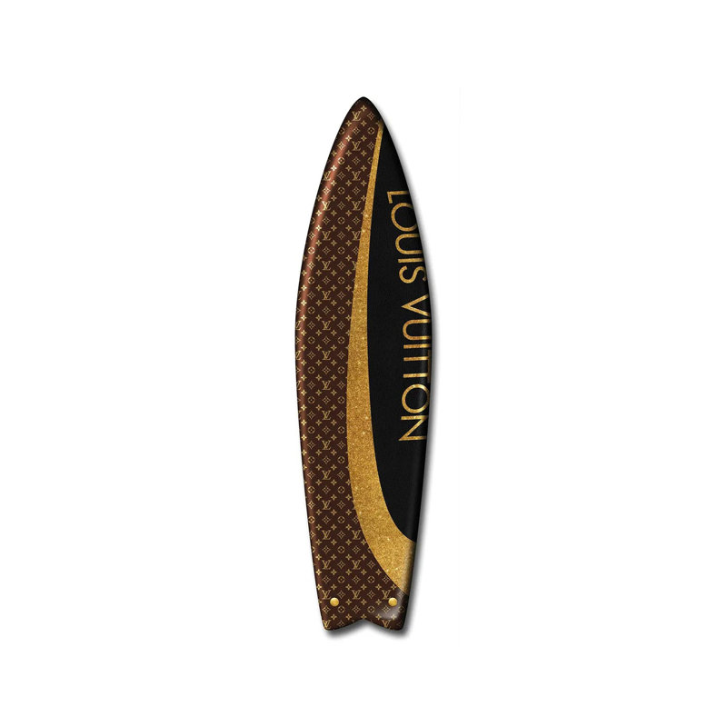 Fashion Surfboard LV 1 Piece Panoramic Wall Art on Canvas, 121.92 cm H x 40.64 cm W x 1.91 cm D, Wrapped Canvas