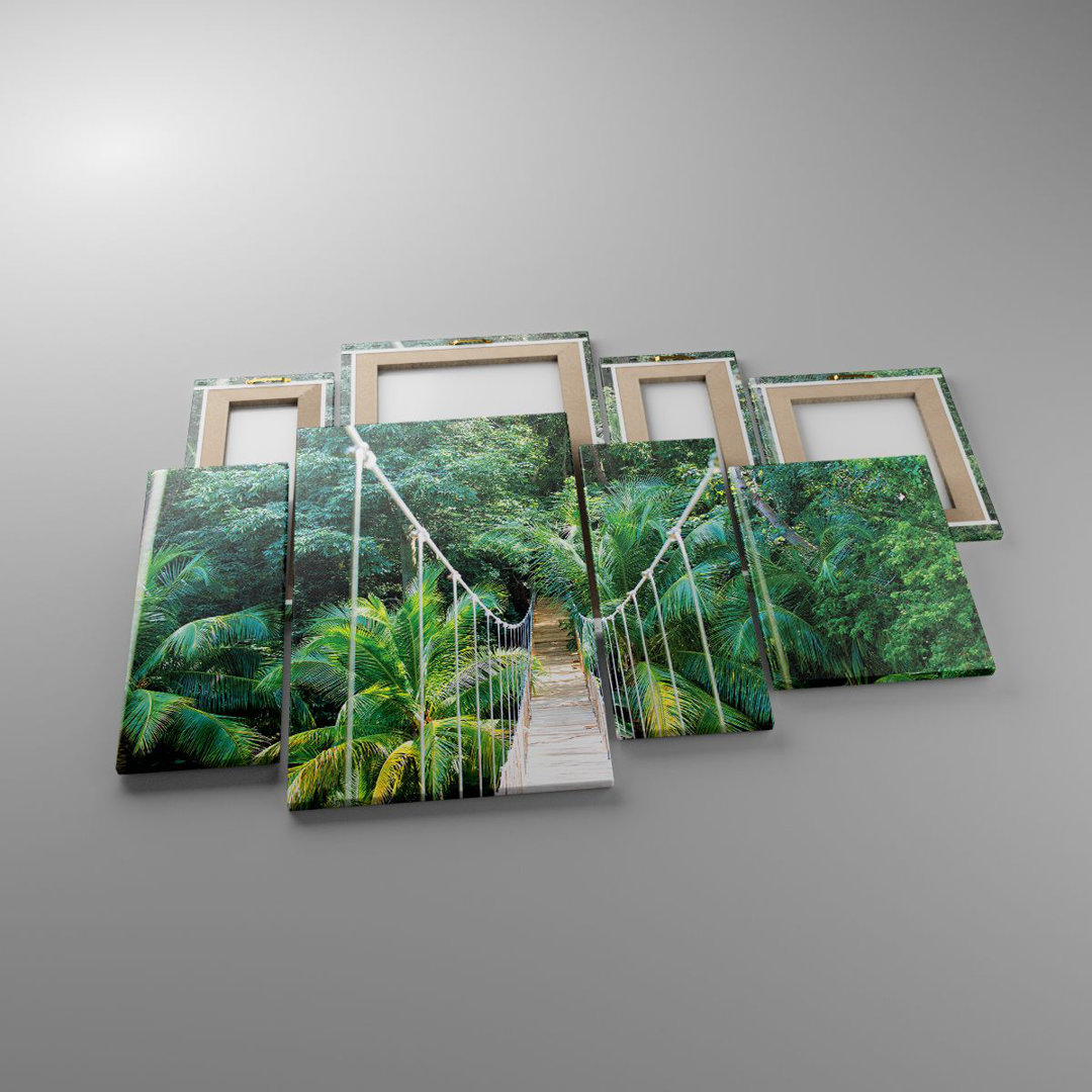 4-tlg. Leinwandbilder-Set Tropics Jungle Bridge