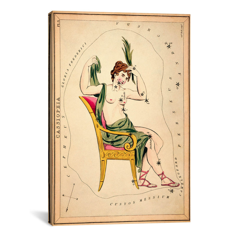 « cassiopeia, 1825 » par reproduction d’art sur toile Sidney Hall, H 60 po x l 40 po x P 1,5 po, Toile avec cadre noir