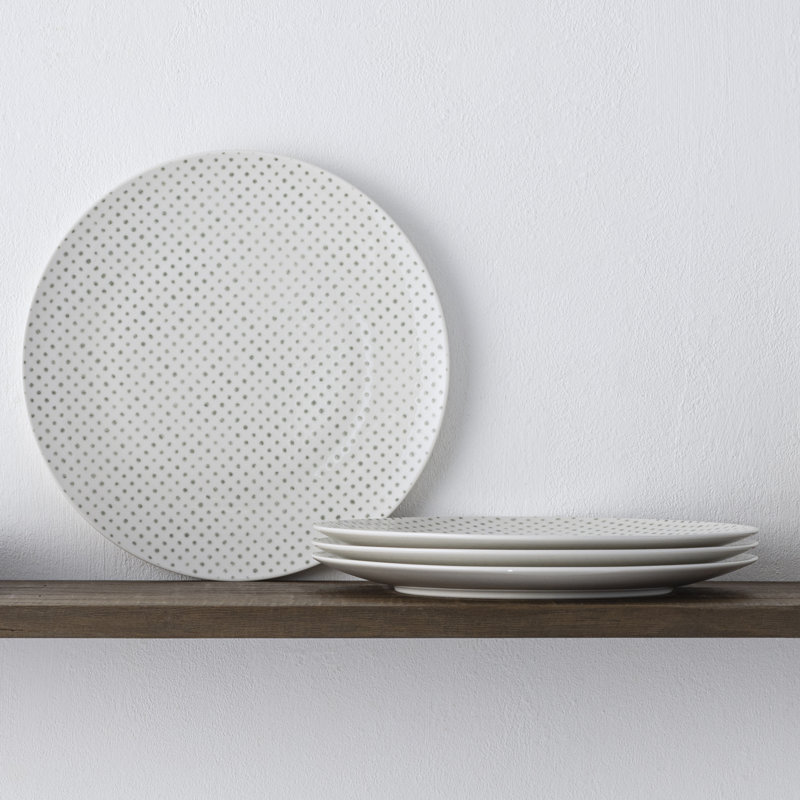 Assiettes plates Noritake Hammock Coupe - pois, 11 po, Vert