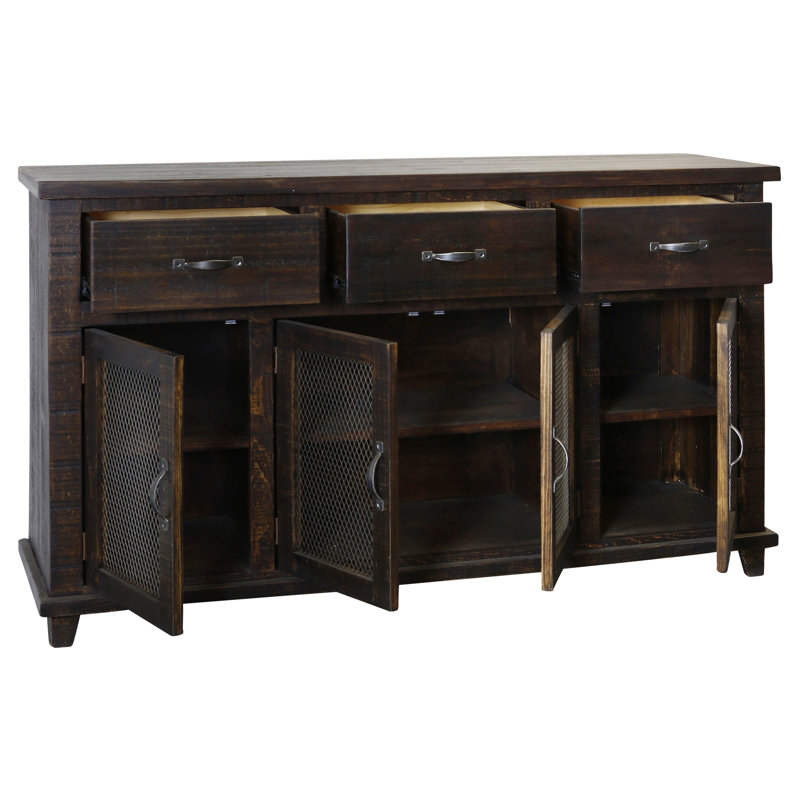 Motsinger - Four-Door Sideboard with Three Drawers - Walnut