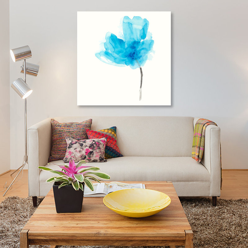 « expressif fleuris v », impression sur toile, H 18 po x l 18 po x P 1,5 po, Pas de tapis, Toile tendue