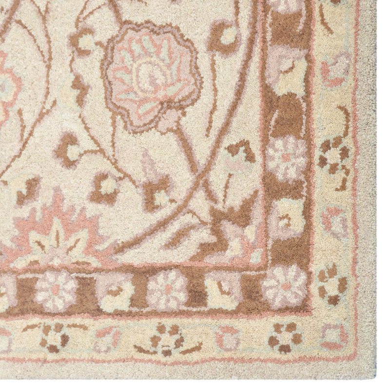 Skye Hand Tufted Wool Eco-Friendly Area Rugs - Rectangle, Cream Color, Oriental Design, High Pile Thick Handmade Anti Skid Area Rugs for Living Room, Bed Room