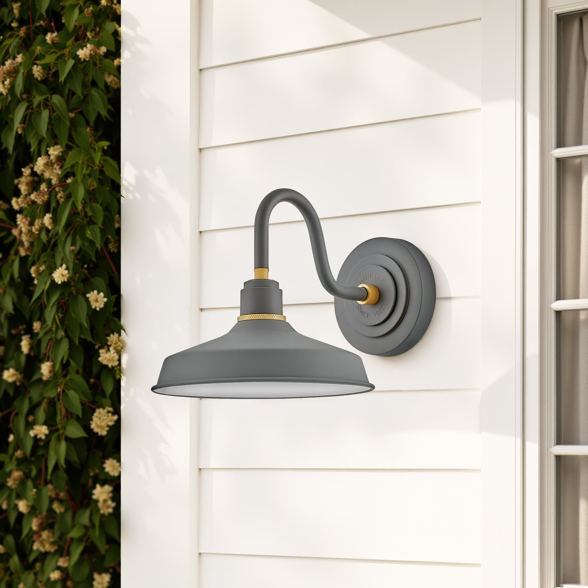 Marsi Single Light Bell Outdoor Aluminum Wall Light, Dark Matte Gray