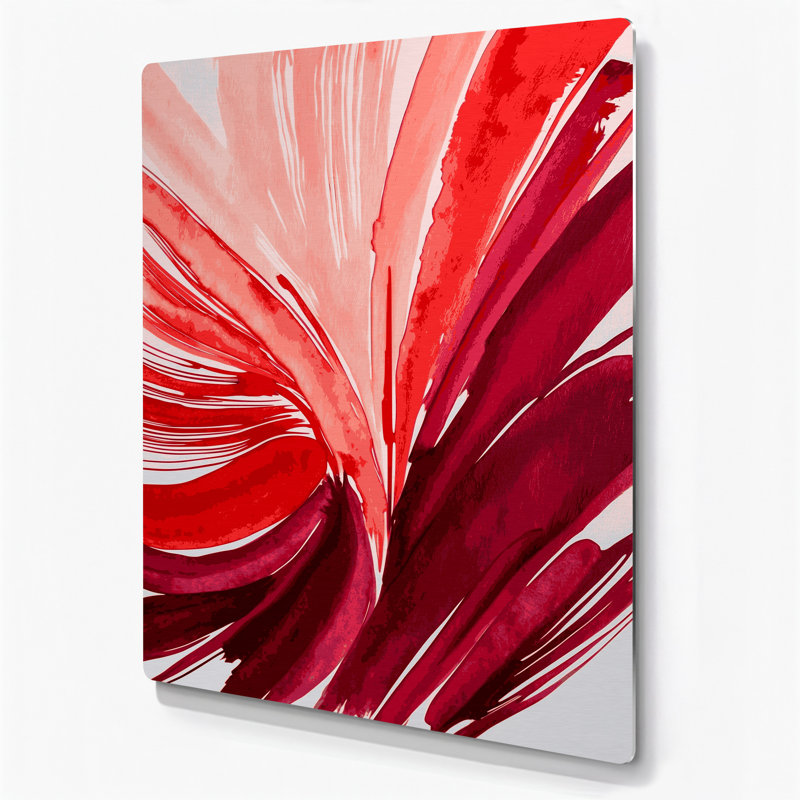 Aquarelle abstraite 49, art mural en métal rose, H 14 po x l 11 po