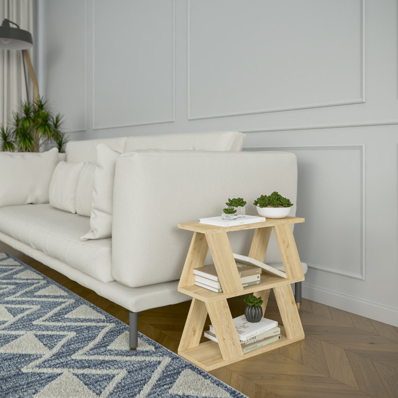 Table de bout avec rangement Frame, Chêne