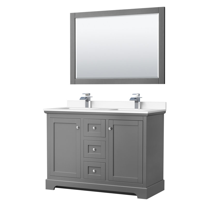 Avery 48'' Dark Gray Double Bathroom Vanity with Marble Top