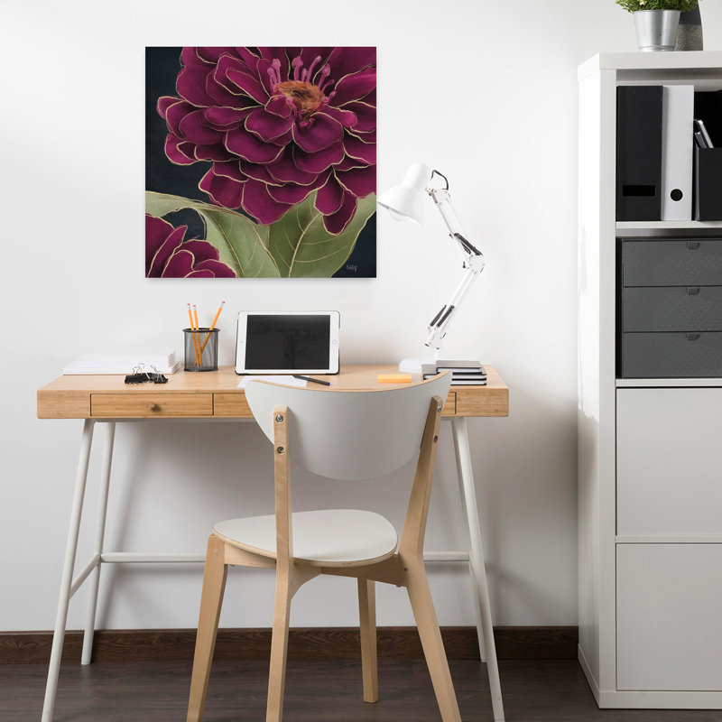 Art floral contemporain bourgogne, H 18 po x l 18 po