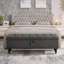 Banc de lit avec rangement en tissu gris-1071697581