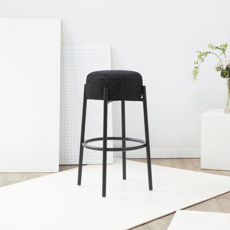 Tabouret Colombe, Tabouret de bar (siège d'une hauteur de 30 po), Lin - noir