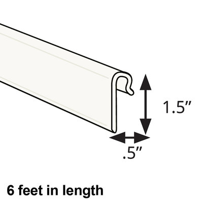 Extrusion de grillage blanc L 72 po x l 0,5 po x H 1,5 po, paquet de 5