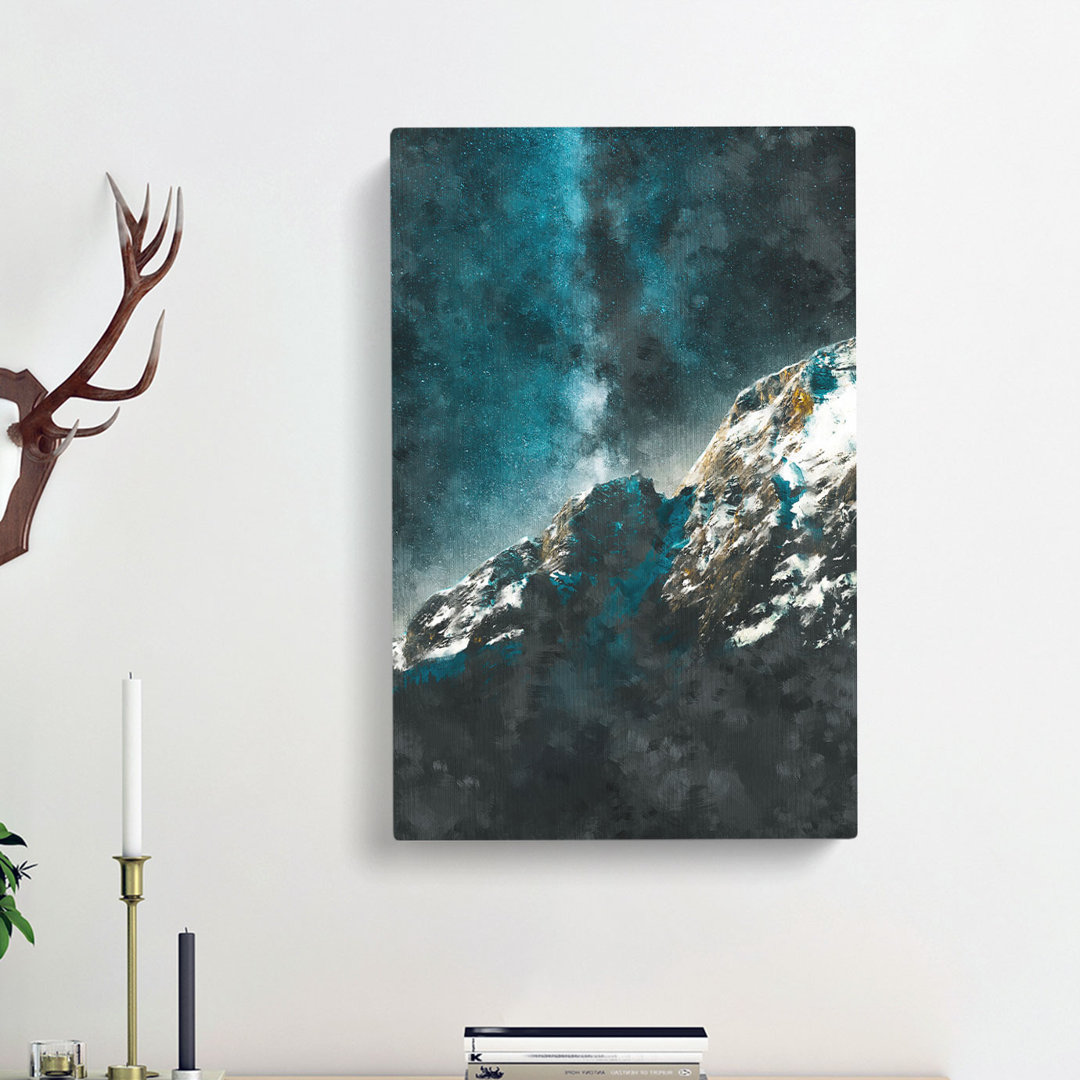 Explosion Of Stars Above The Mountains - Wrapped Canvas