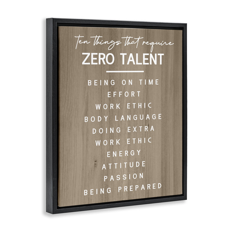  «Inspirational Zero Talent», art mural encadré par Daphne Polselli, Noir, noir, noir, noir, H 21 po x l 17 po