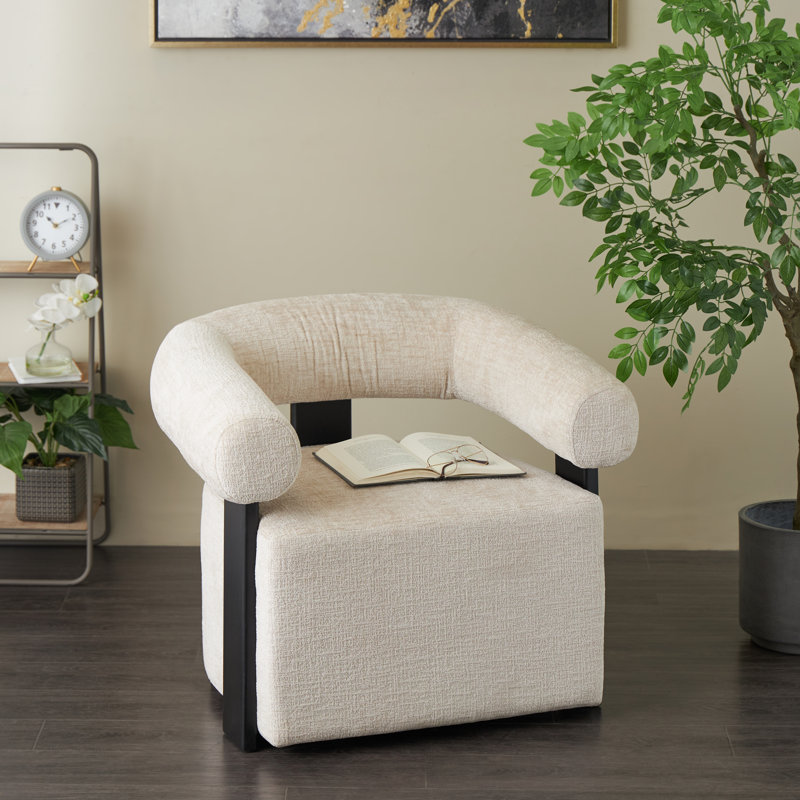 Fauteuil d'appoint incurvé en polyester Jessa