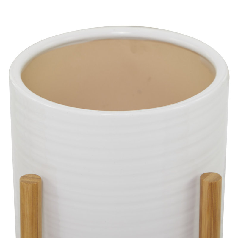 Ensemble de pots à fleurs en céramique 3 pièces Cole and Grey, Blanc
