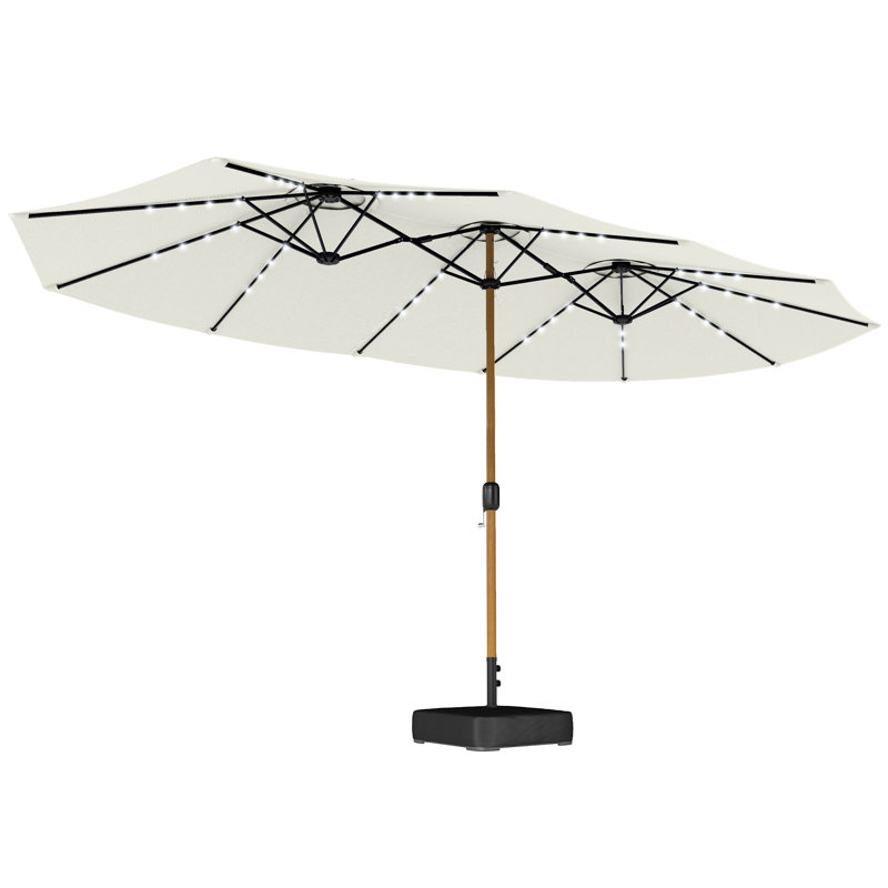Outsunny 4.6m Garden Parasol Double Sided Umbrella with Cover, Cream