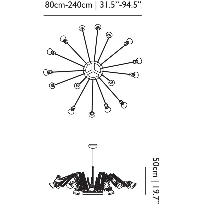 Dear Ingo 16 - Light Chandelier, Black