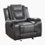 Fauteuil oscillant inclinable en similicuir de qualité supérieure de 40 po avec mouvement coulissant doux et inclinaison par languette Lenoff-1564409835