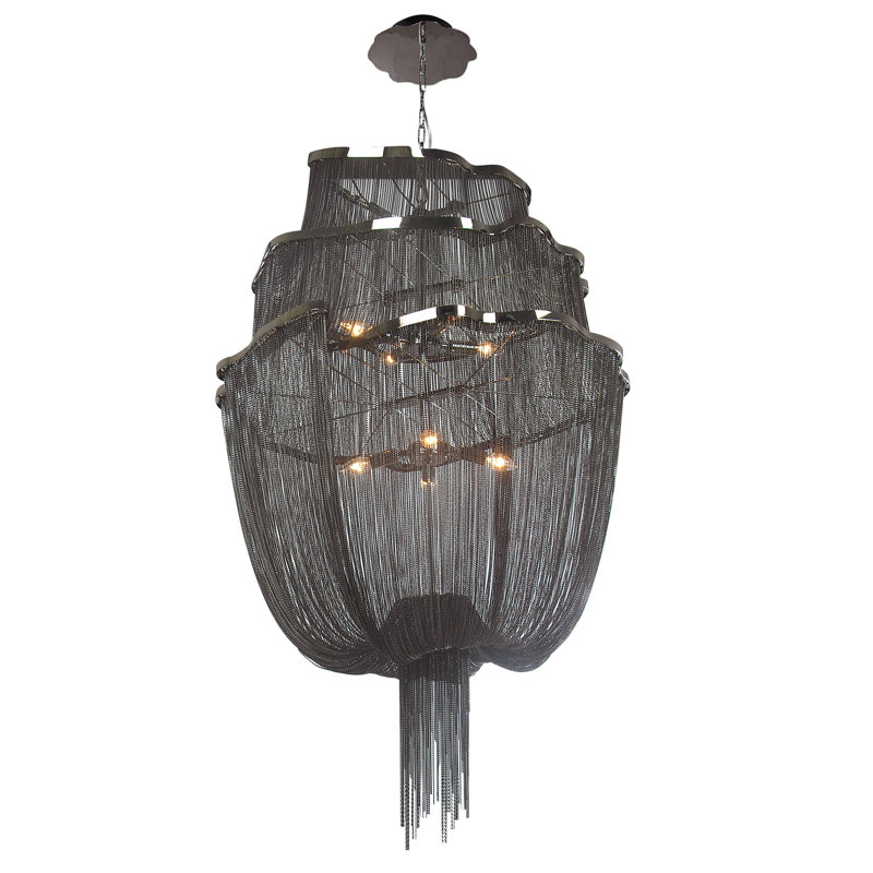 Lustre spectaculaire à 6 lumières Eduardo, Noir