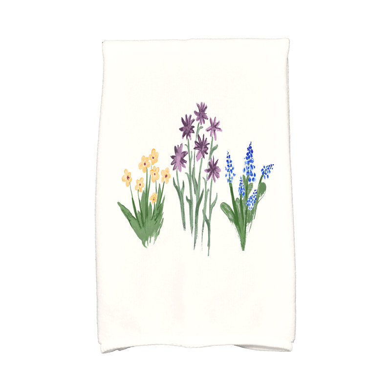 Jayapura Floral Tea Towel Kitchen Towel, Purple