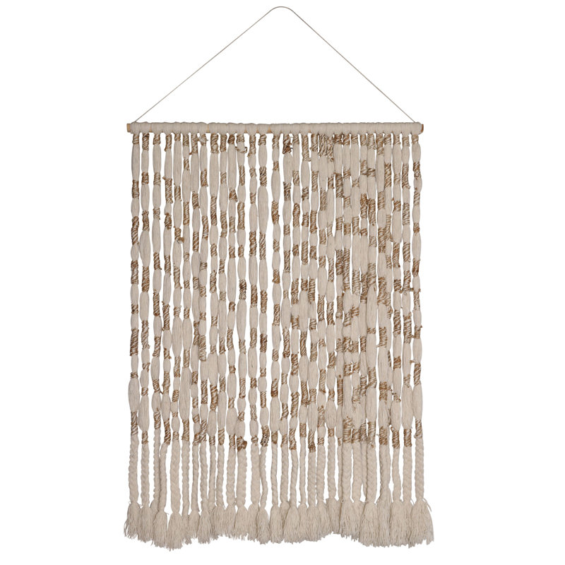 Iliana Hand-Knitted Wool Wall Hanging Piece, Natural