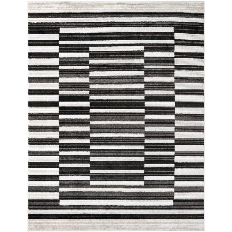  Tapis Myra Odyssey, Rectangle 7 pi 10 po x 10 pi, Noir / blanc