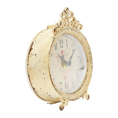 Decorative Antiqued Pewter Mantel Clock