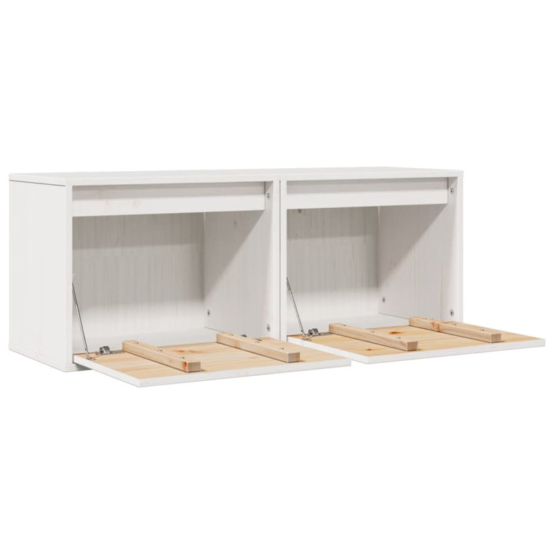 Gesell Pine Solid Wood Floating Shelf, 35cm H x 45cm W x 30cm D, White