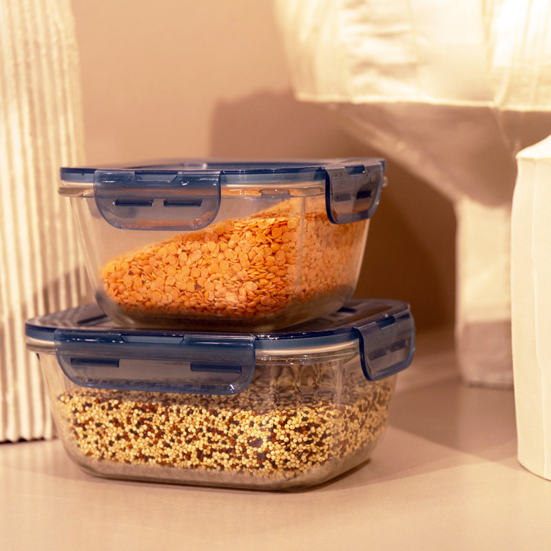 Frigoverre Evolution 47.25 oz. Square Food Storage Container, Gray Lid
