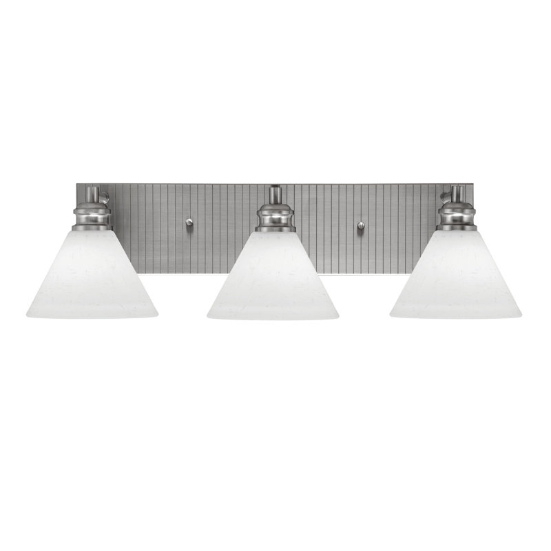 Éclairage pour meuble-lavabo à 3 lumières Jarlegaw, Nickel brossé