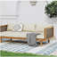 Lit de jour Claremont 3 places avec accoudoirs en rotin (coussin beige)-612992799