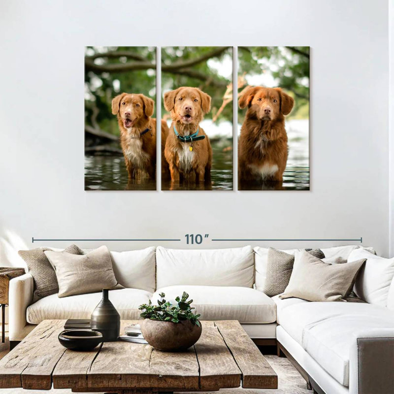 Brampt Tollers In The Water, 48" H x 74" W