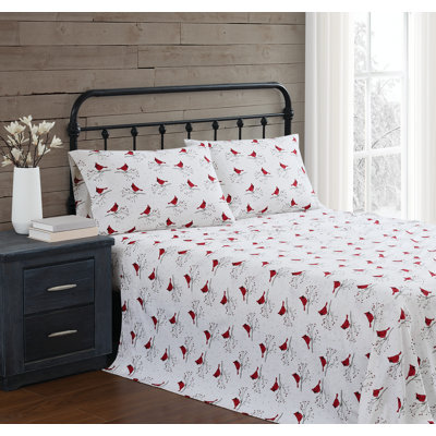 Truly Soft Cardinals Flannel Sheet Set