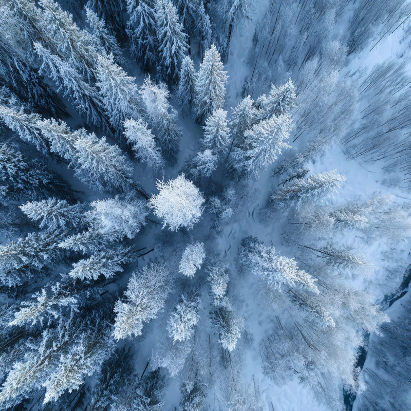 «Blue Frost Forest», art mural sur toile tendue, H 30 po x l 30 po