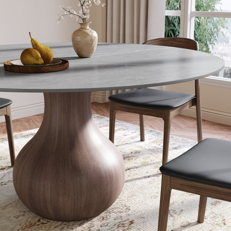 Minimalist Dining Table Gray, 29.5"H x 47.24"L x 47.24"W