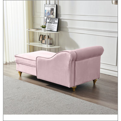 Modern Upholstery Chaise Lounge Chair with Storage Velvet