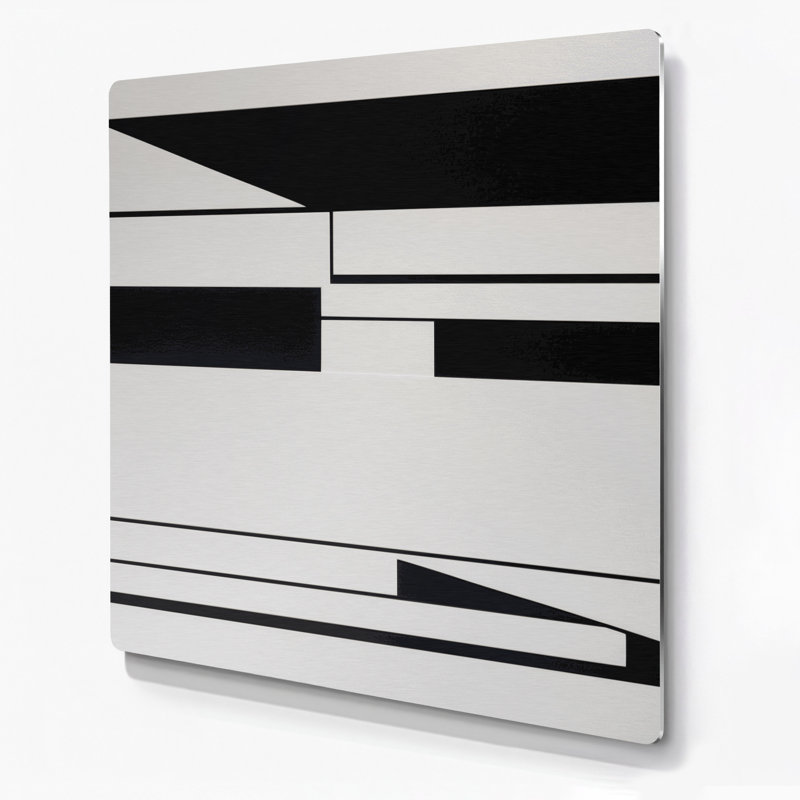 Minimalisme 7, art mural gris en métal, H 12 po x l 12 po