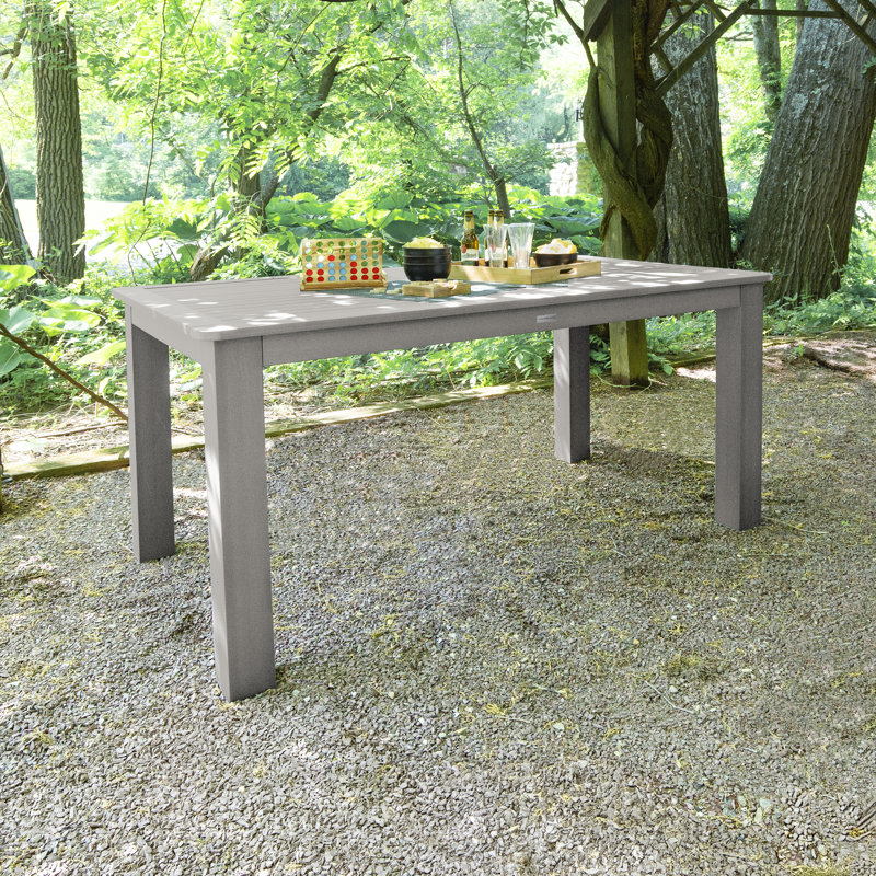 Highsmith Rectangular Outdoor Dining Table With Umbrella Hole , in. W 42'' in. D, Harbor Gray, 36'' H x 42'' W x 72 '' D