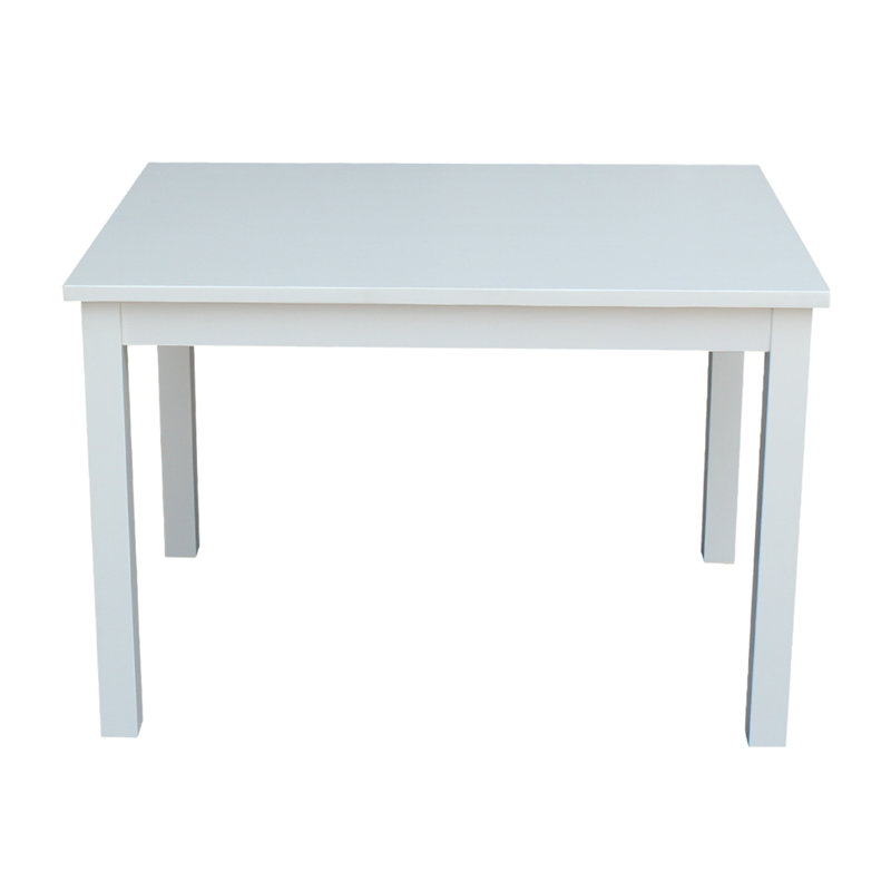 Dmitry Kids Solid Wood Rectangular Play Or Activity Table, White