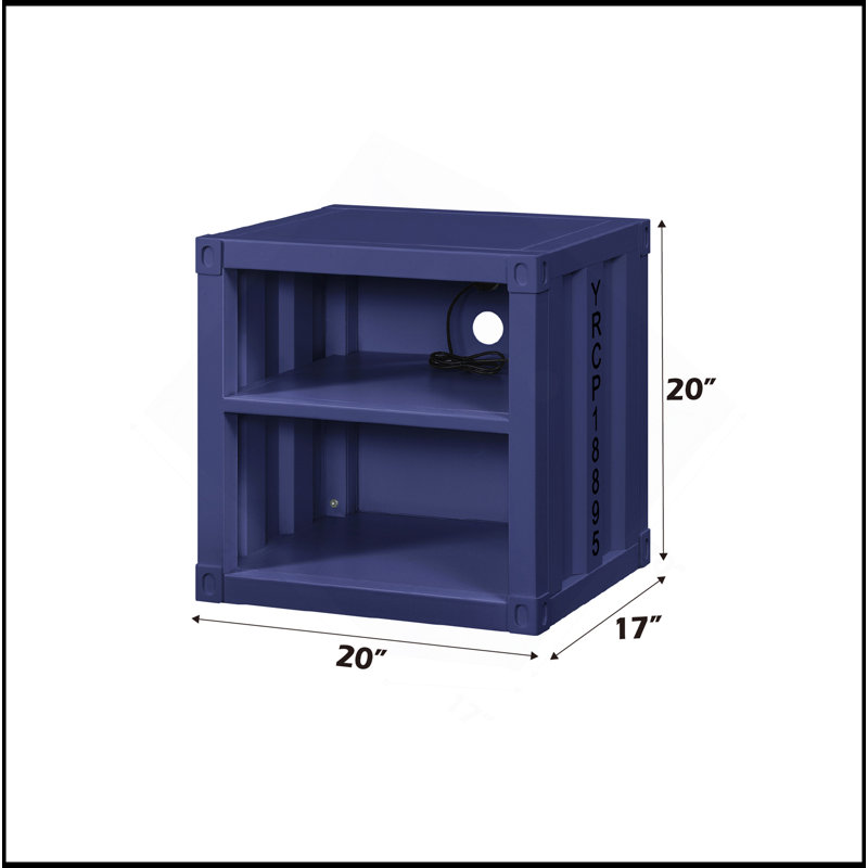 Table de chevet avec USB, Bleu