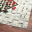 Cowhide Geometric Area Rug in Silver