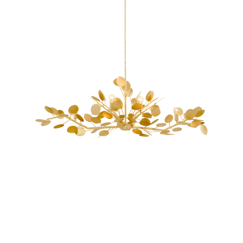 Lunaria 6 - Light Chandelier, Contemporary Gold Leaf