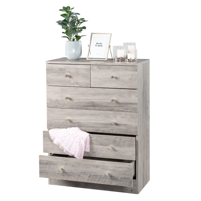 36.6"Tall Dresser Chest Of Drawers, Gray